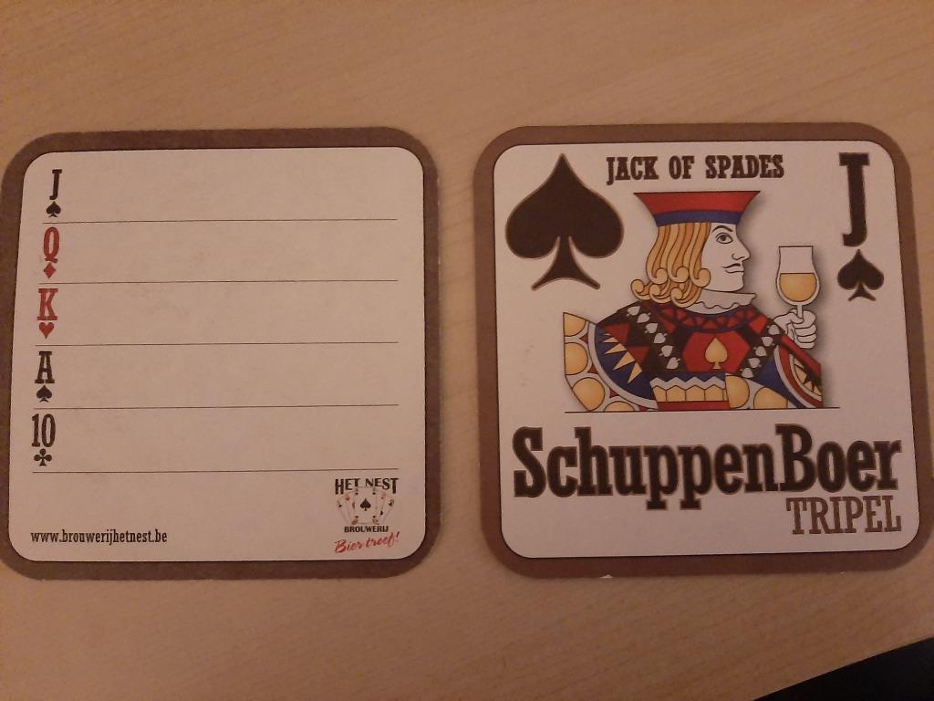 2 bierkaarten sous-bock Schuppenboer Tripel Het Nest, Verzamelen, Ophalen of Verzenden, Zo goed als nieuw