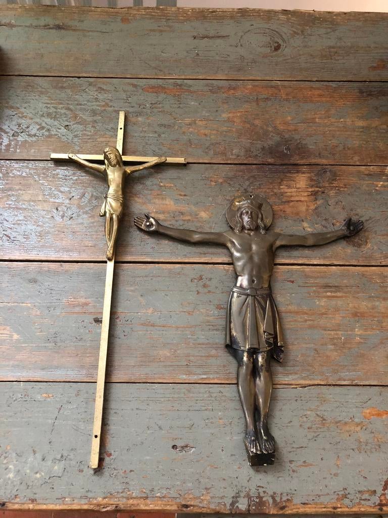 RELIGIE KERK CHRISTUS KRUIS 2 STUKS, Enlèvement ou Envoi, Utilisé, Autres types, Christianisme | Catholique
