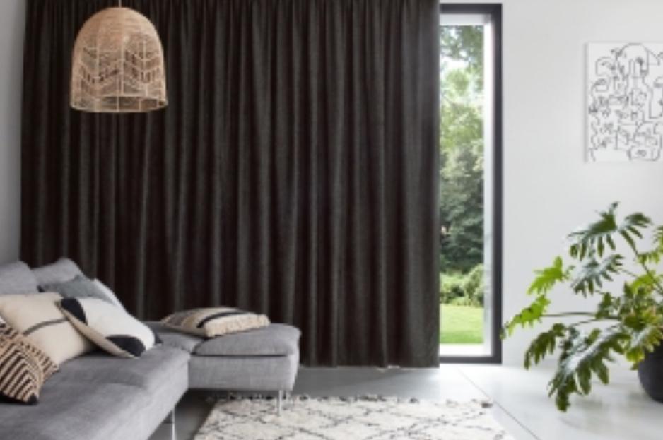 Rideau noir Heytens sur rail, 200 cm ou plus, Comme neuf, Enlèvement, 200 cm ou plus