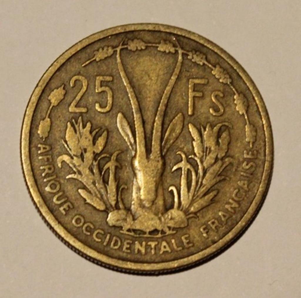 Afrique-Occidentale française 25 francs, 1956, Enlèvement ou Envoi, Autres pays, Monnaie en vrac