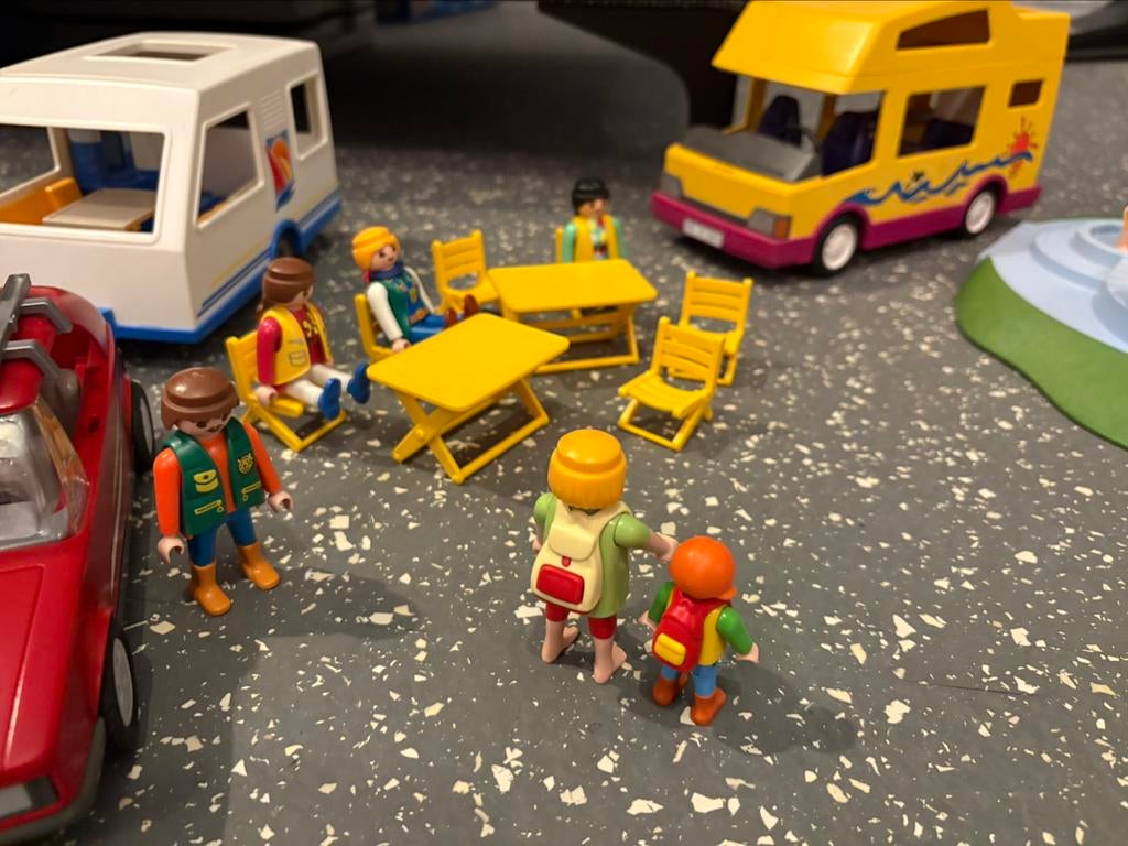 Playmobil op vakantie, caravan, mobilhome, zwembad vintage, Ophalen of Verzenden, Zo goed als nieuw
