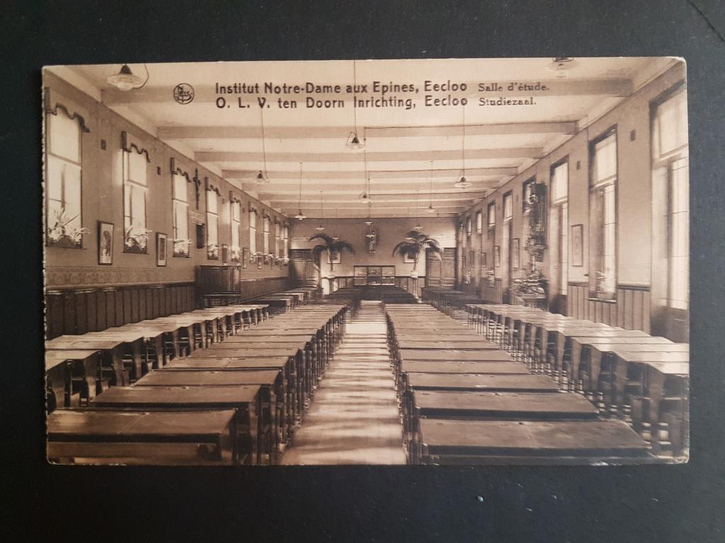 Eeklo Eecloo Institut Notre-Dame aux Epines Studiezaal, Ophalen of Verzenden, 1920 tot 1940, Ongelopen, Oost-Vlaanderen