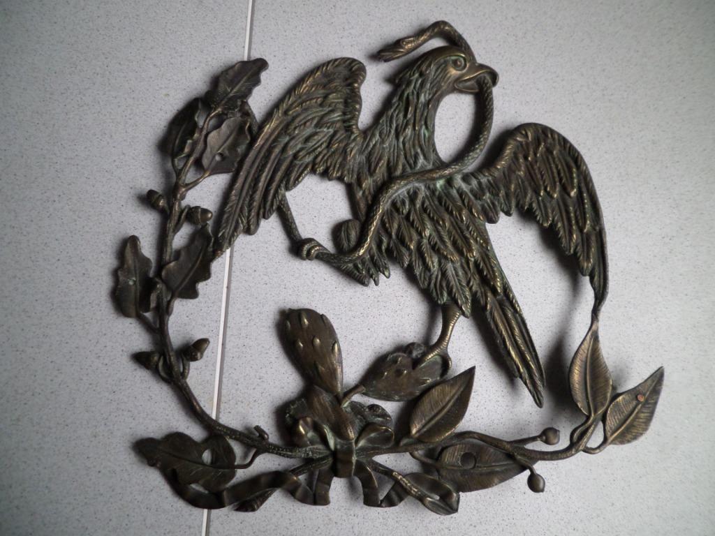 embleem van Mexico in brons, Ophalen of Verzenden, Overige soorten, Embleem of Badge