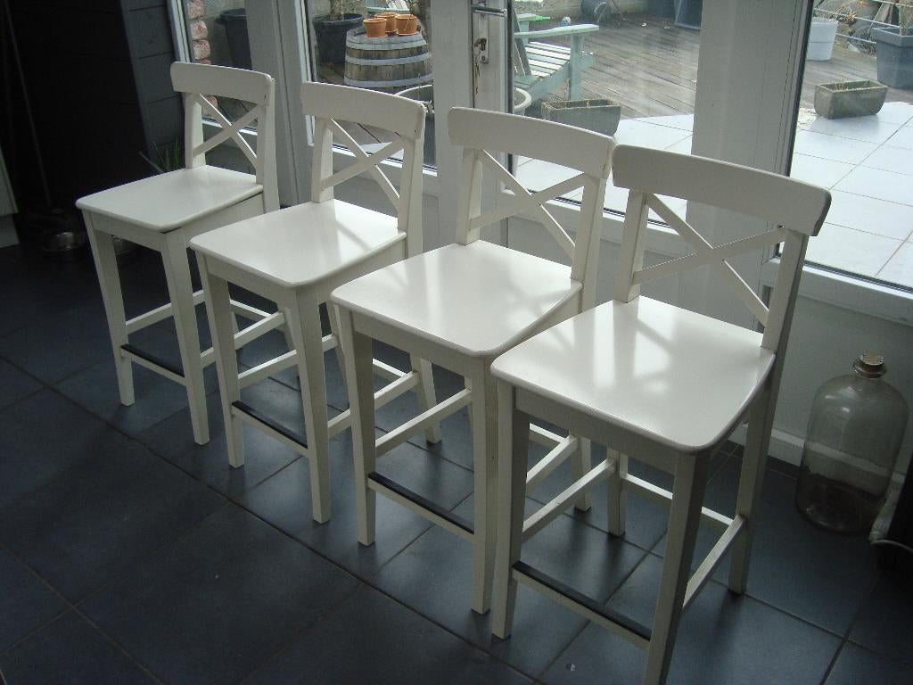 Vends 4 chaises IKEA INGOLF, Enlèvement, Utilisé, IKEA ingolf, Quatre