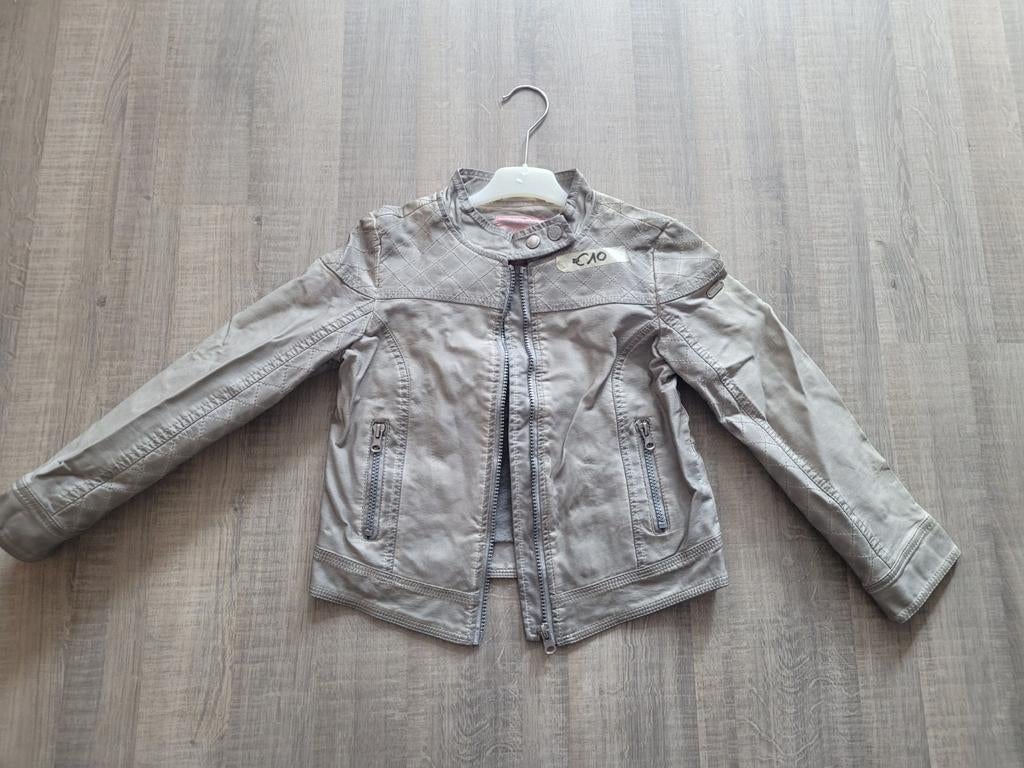 Biker jas C&A m 128 grijs, C&A, Meisje, Ophalen of Verzenden, Zo goed als nieuw