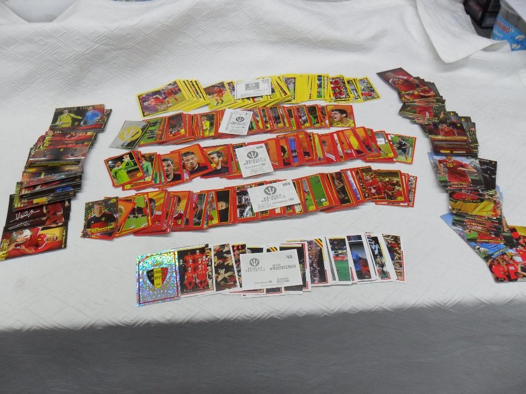 Belangrijke set stickers, kaarten over de Rode Duivels, Ophalen of Verzenden, Zo goed als nieuw
