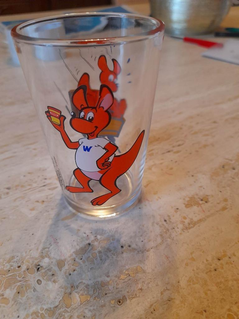 Verre à moutarde Amora avec le kangourou de Walibi dessus, Enlèvement ou Envoi, Neuf, Verre à soda