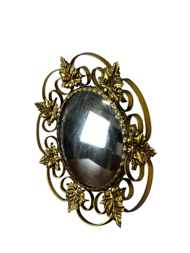 vintage 'gouden' zonnespiegel / spiegel, Ophalen of Verzenden