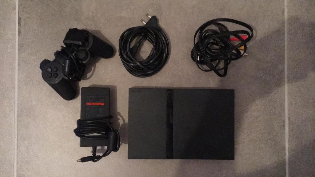 PlayStation 2 (PS2) Slim met games (apart verkrijgbaar), Games en Spelcomputers, Gebruikt, Zwart, Met games, Ophalen of Verzenden