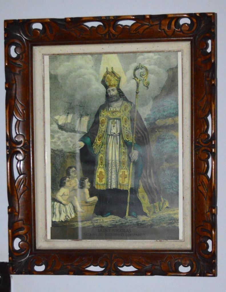 Oude kader met Sint Niklaas druk, 44 x 53, Ophalen