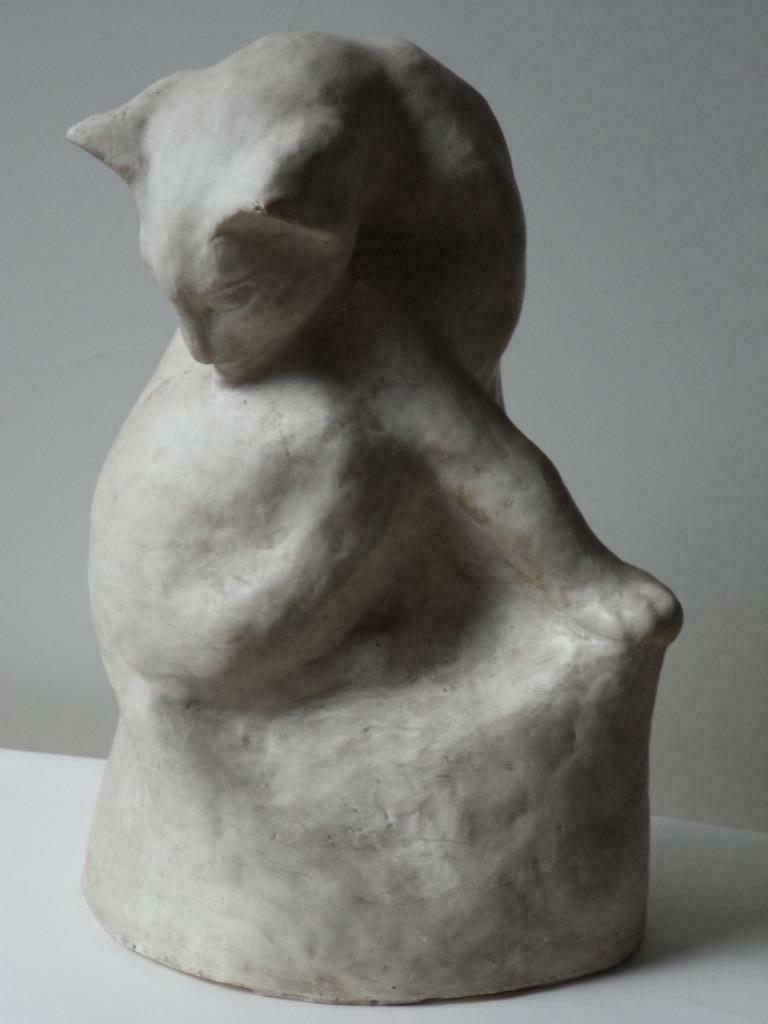 1952 Elisabeth BREYDEL IEPER kat poes origineel model stucco, Ophalen