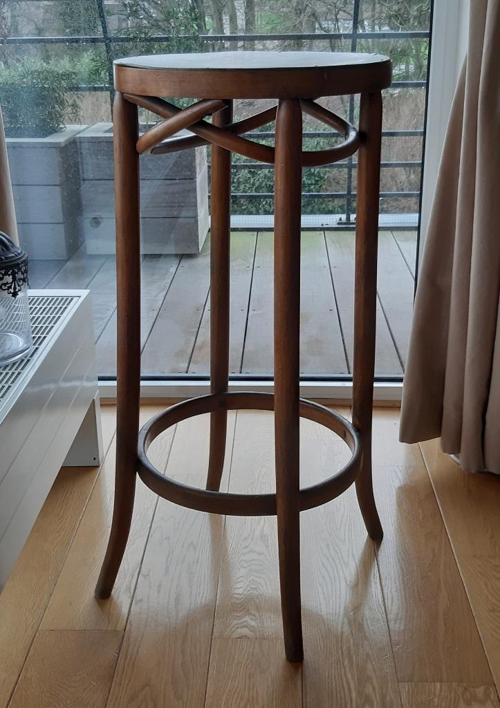 Ancien tabouret de bar en bois recourbe, Maison & Meubles, Enlèvement ou Envoi, Bois