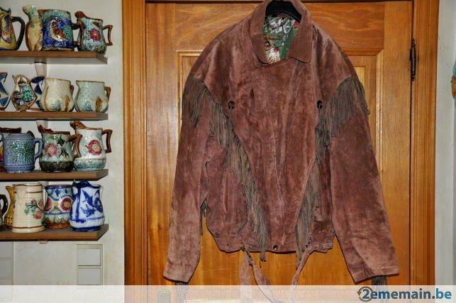 §veste blouson de style western en daim marque frontline, Kleding | Heren, Ophalen of Verzenden, Gedragen