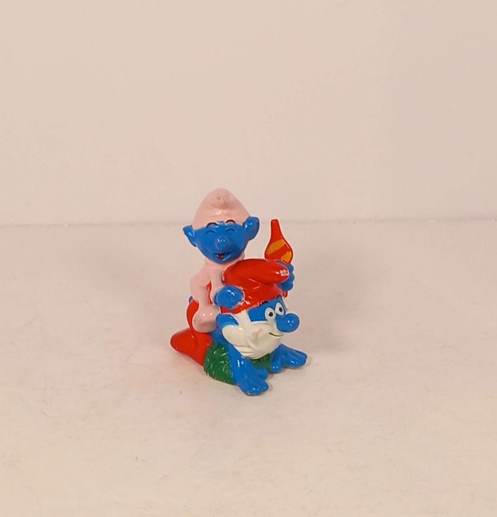 Figurine schtroumpf bébé + chef, Ophalen of Verzenden, Gebruikt, Verschillende Smurfen, Poppetje, Figuurtje of Knuffel