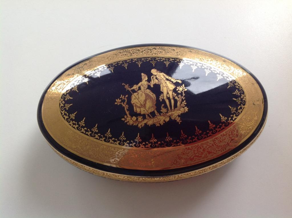 Porseleinen ovaal potje van Limoges France, Antiek en Kunst, Ophalen of Verzenden