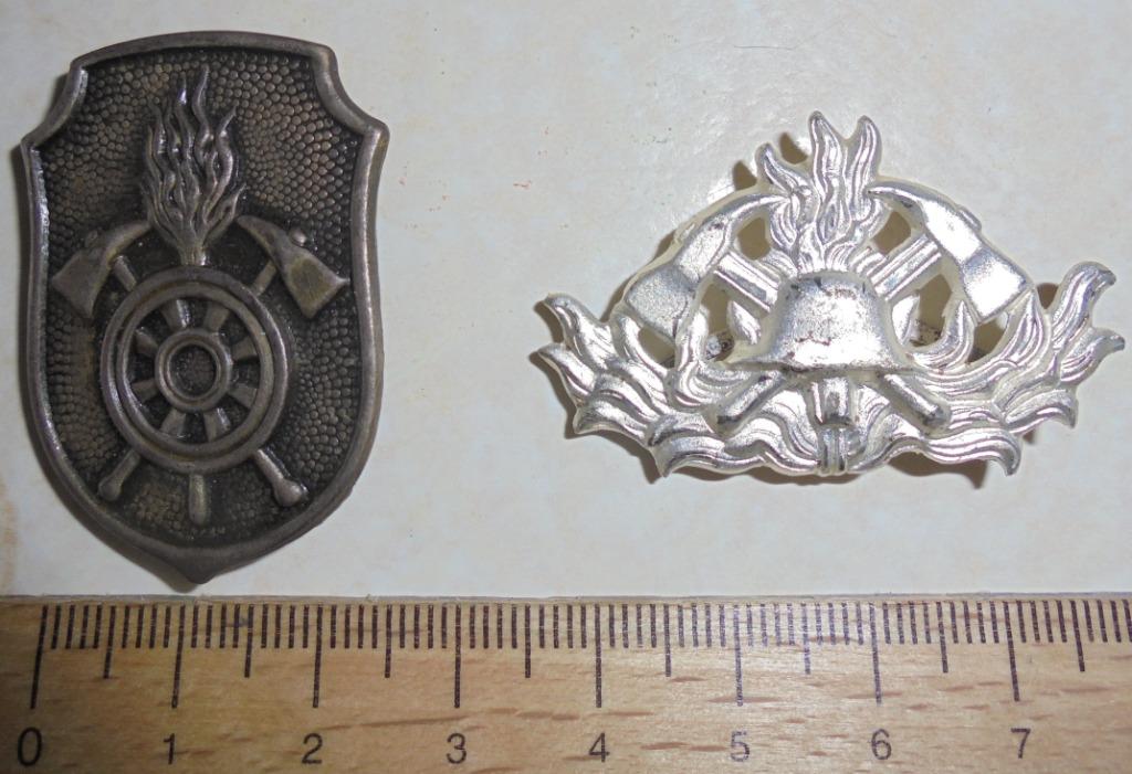 2 emblèmes de chapeau pompiers allemands, Bayern et national, Enlèvement ou Envoi, Autres, Emblème ou Badge