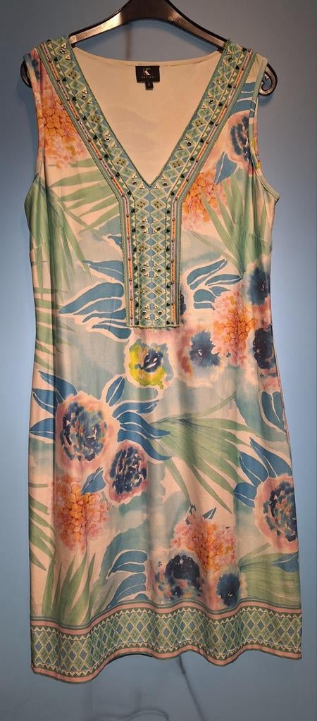 K-design Zomerjurk blauwe groene tinten Small, Ophalen of Verzenden, Gedragen