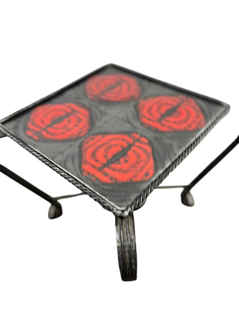 Vintage gietijzeren bijzettafel / plantentafel / tegeltafel, Antiek en Kunst, Antiek | Meubels | Tafels, Ophalen of Verzenden