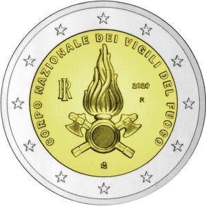 2 euros. Sp. Sapeurs-Pompiers Italie 2020, Enlèvement ou Envoi, Italie, 2 euros, Monnaie en vrac