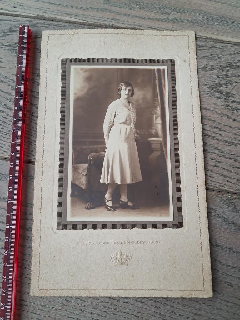 Oude portretfoto, genomen te Scheldewindeke., Ophalen of Verzenden