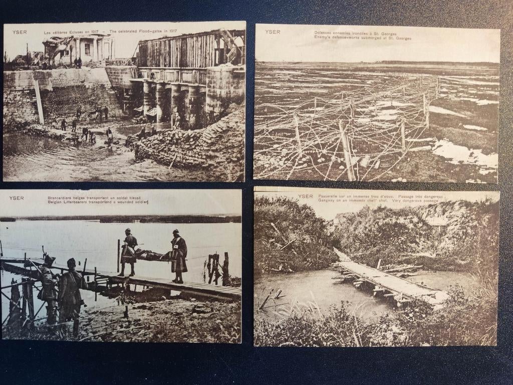 4 cartes postales anciennes Yser Nieuport, Collections, Enlèvement ou Envoi, Avant 1920, Non affranchie, Flandre Occidentale