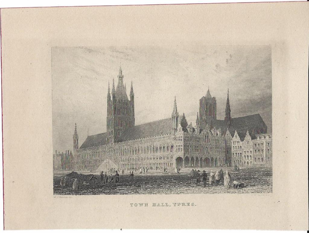 1840 - Ieper - de Lakenhallen, Antiek en Kunst, Verzenden