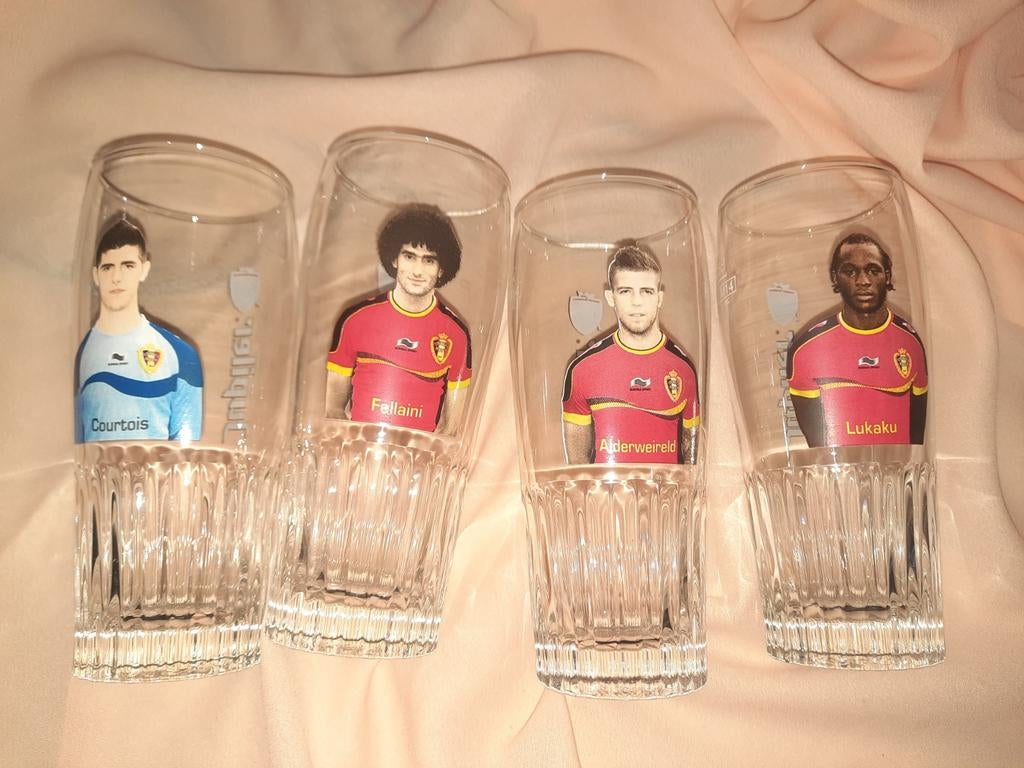 Verres à bière Jupiler avec joueurs de 4 pièces, Jupiler