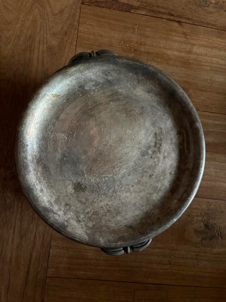 Verzilverde warmhouder, Ophalen of Verzenden, Gebruikt, Rond, Overige materialen