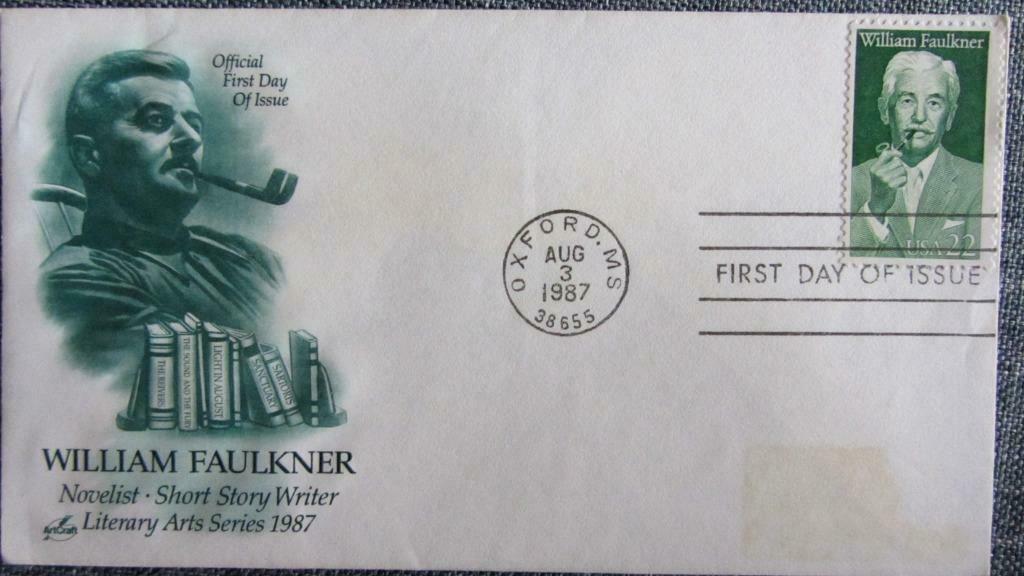 FIRST DAY COVER- SCHRIJVERS-DICHTERS-WILLIAM FAULKNER- U.S.A, Ophalen of Verzenden, Gestempeld, Overige thema's