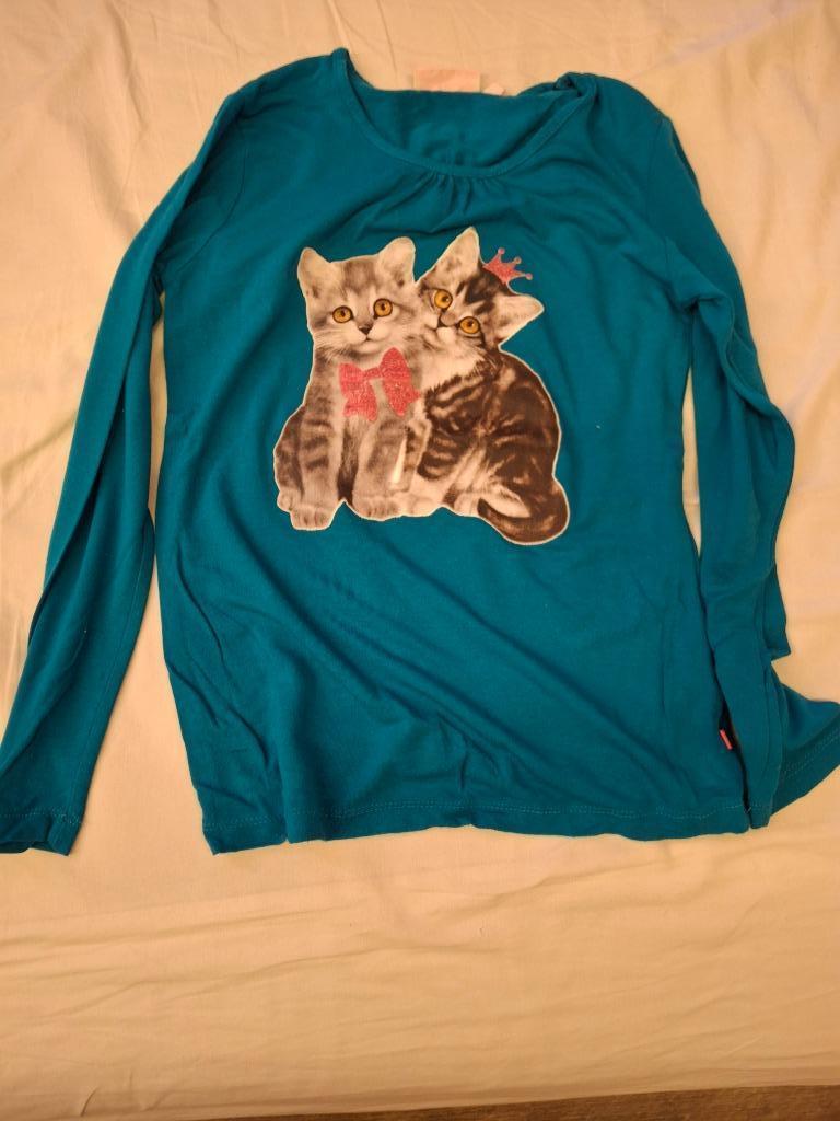 blauwe longsleeve met poezen someone maat 134, Meisje, Ophalen of Verzenden, Zo goed als nieuw, Someone