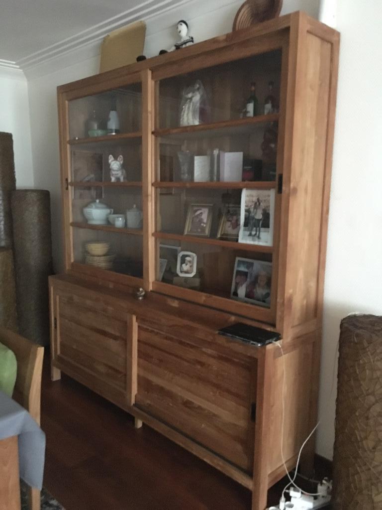 Eetkamer massief teak  zeer zwaar topkwaliteit, Ophalen, Zo goed als nieuw, Teakhout