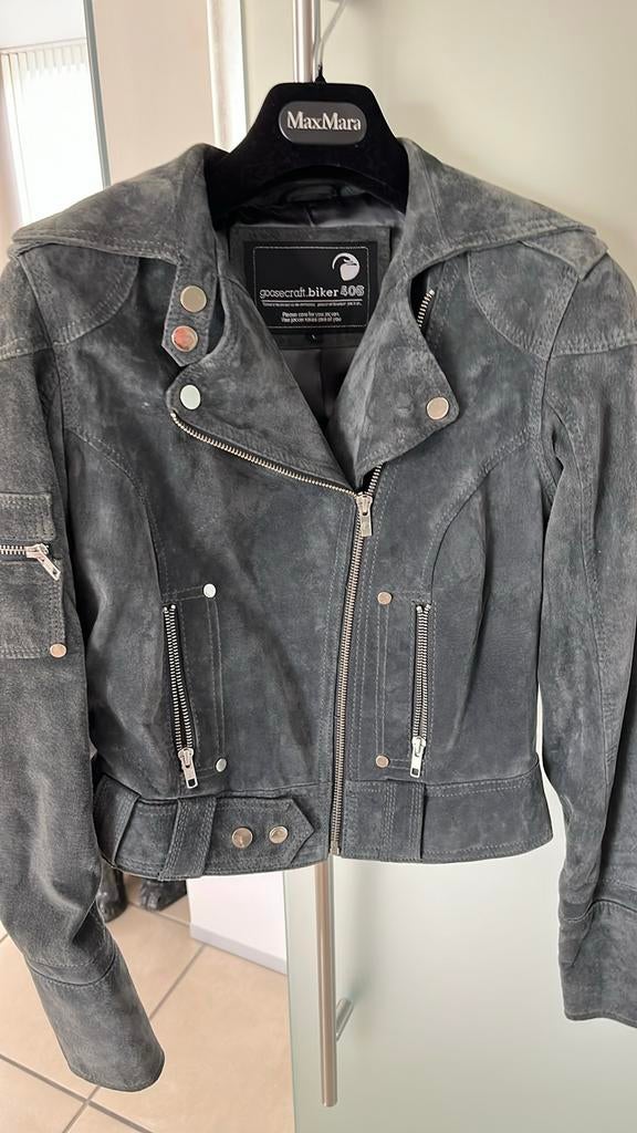 Veste en daim gris taille 38 Goosecraft, Enlèvement ou Envoi, Comme neuf, Taille 38/40 (M), Gris