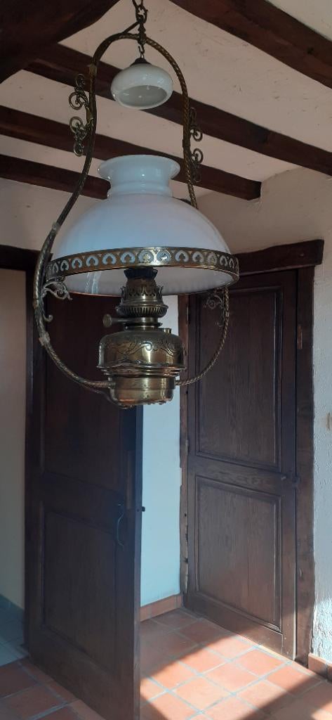 Antieke lampe belge, Antiquités & Art, Antiquités | Éclairage, Enlèvement ou Envoi