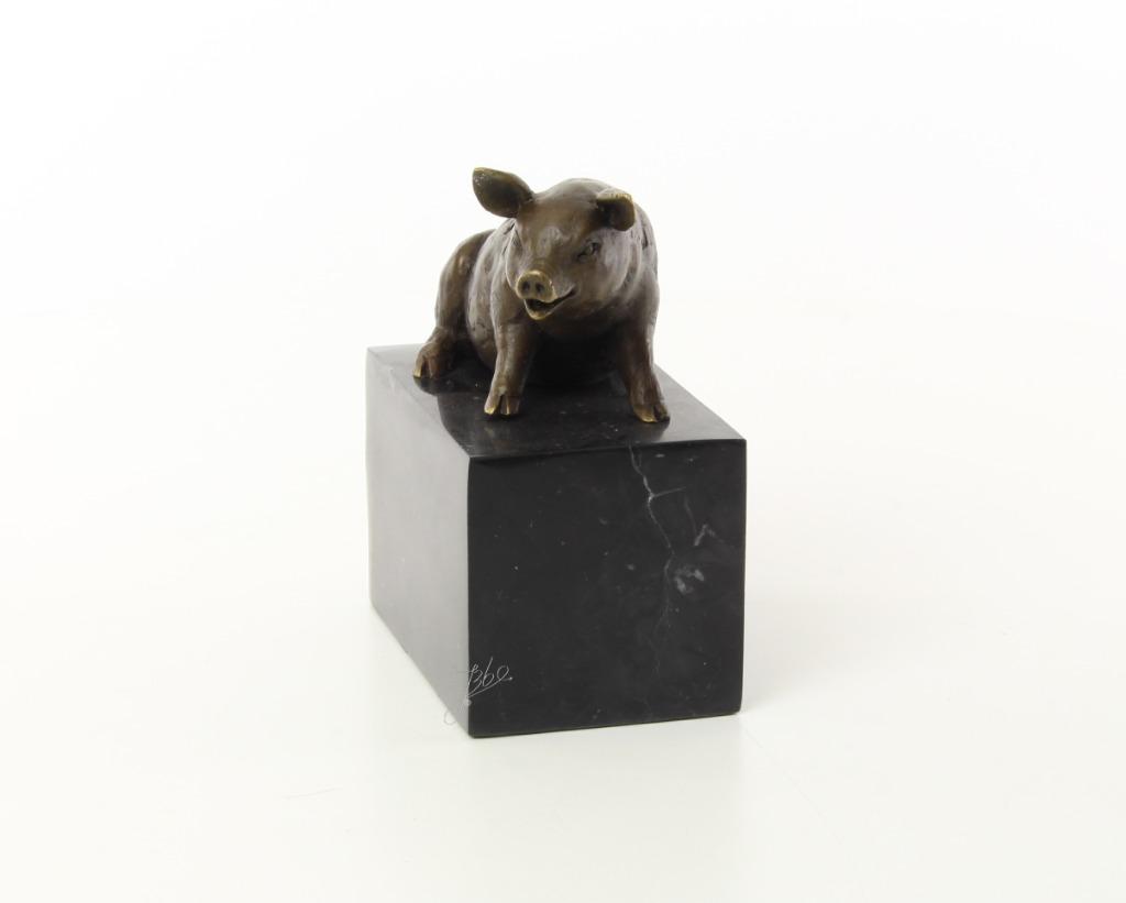 Bronzen Beeld Van Een Zittend Varken GRATIS LEVERING, Antiek en Kunst, Verzenden, Brons