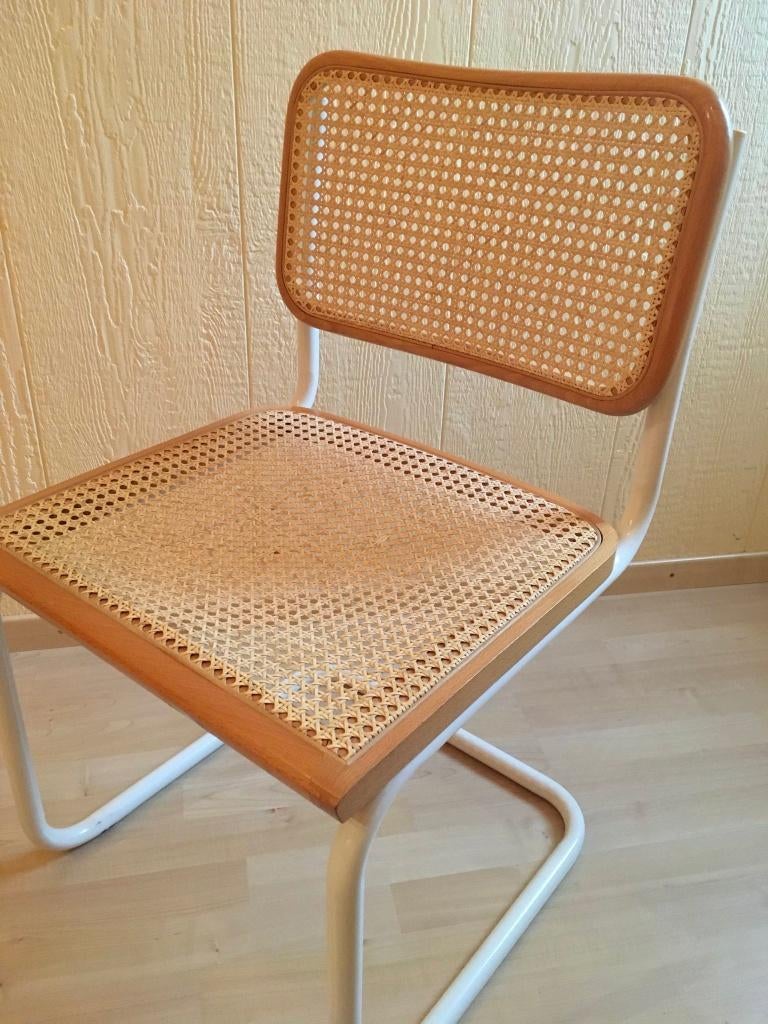 4 loungestoelen naar Thonet ontwerp van Marcel Breuer, Ophalen, Gebruikt, Hout, Wit