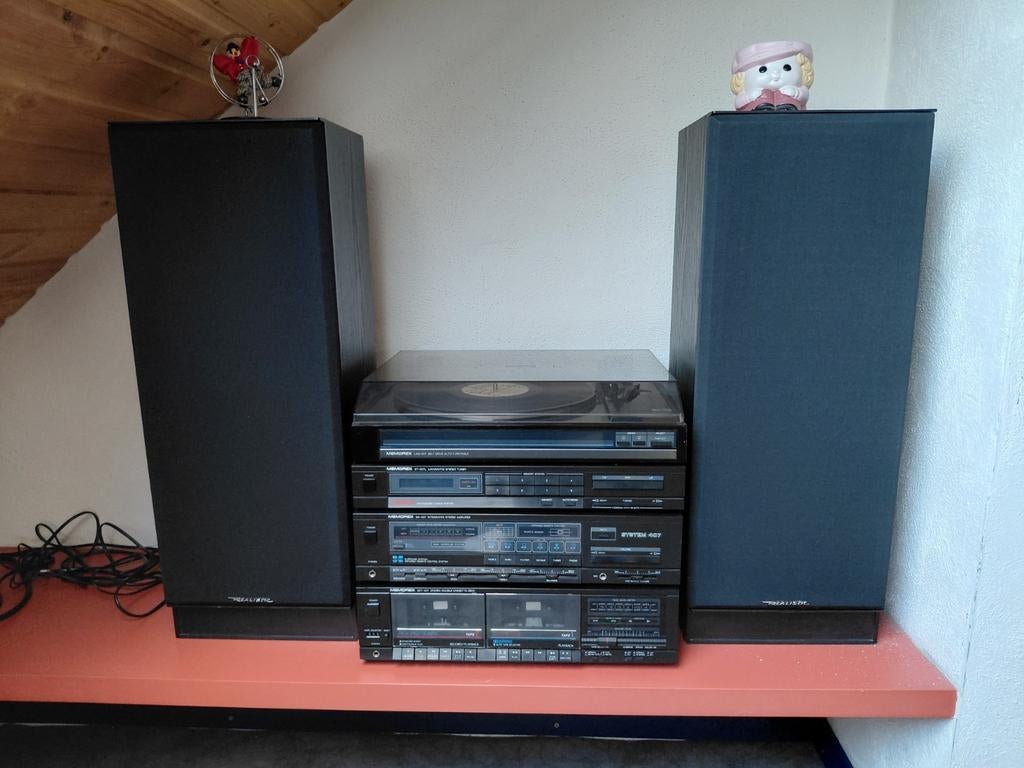 Stereoketen Memorex met 2x80W boxen Realistic, Enlèvement, Utilisé, Haut-parleurs, Autres marques