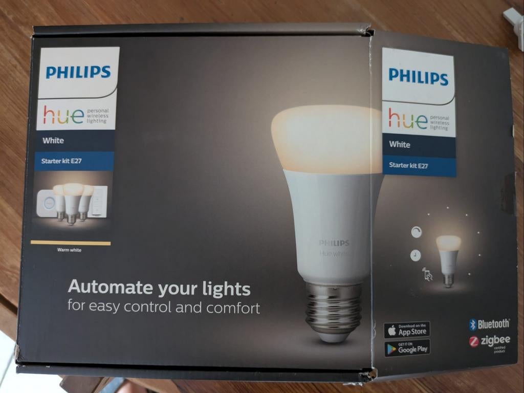 Philips Hue starterskit E27 met 3 lampen, Huis en Inrichting, Ophalen, Led-lamp, Minder dan 30 watt, E27 (groot)