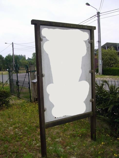 Publiciteit bord op stand, Ophalen, Gebruikt