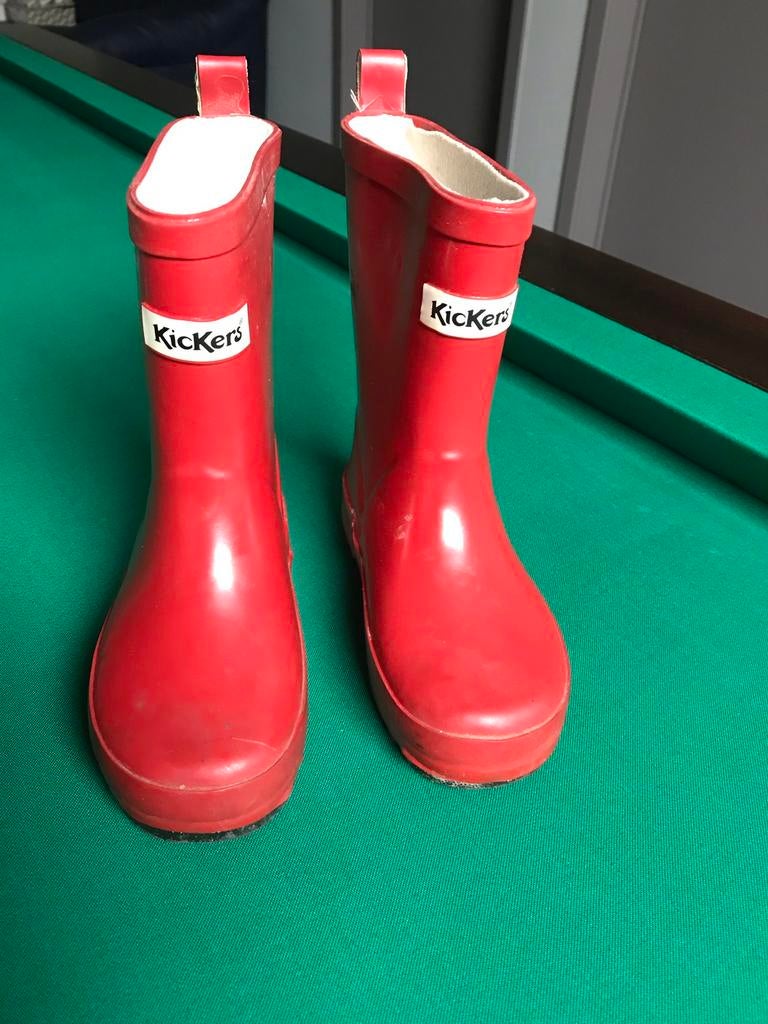 Kinderlaarsjes rood Kickers maat 25, Ophalen, Gebruikt