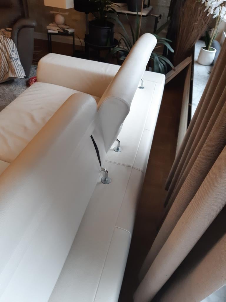 Lederen sofa bank met pouf, Ophalen