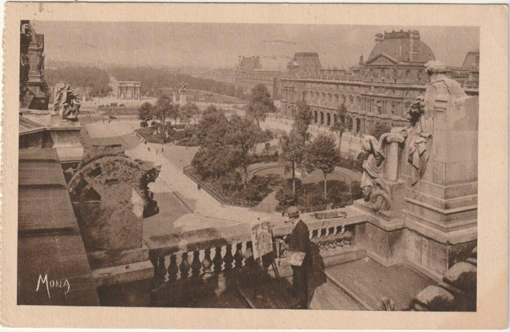 PARIS   PERSPECTIVE SUR LES JARDINS DU LOUVRE ET DES TUILERI, Enlèvement ou Envoi, 1920 à 1940, Affranchie, France