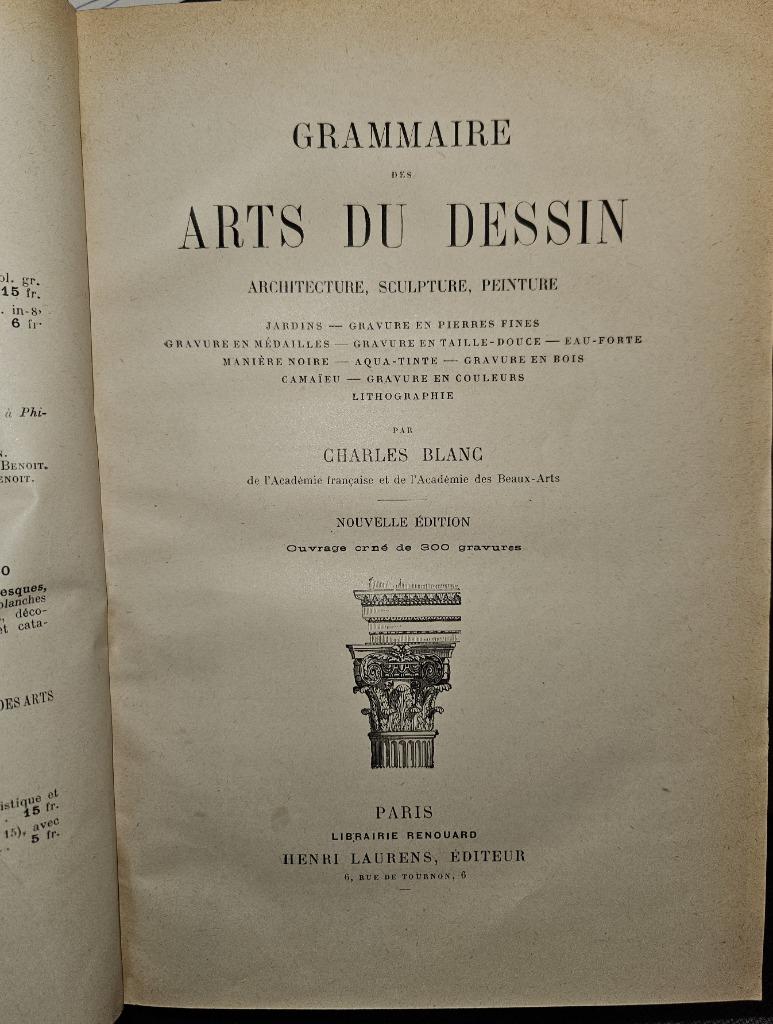 Grammaire des arts du dessin., Enlèvement ou Envoi, Comme neuf, Autres sujets/thèmes, Charles Blanc