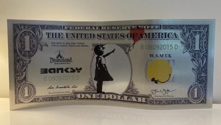 BANKSY : billet en métal. Édition en 6 exemplaires, Enlèvement ou Envoi