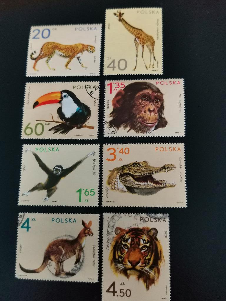 Polen 1972 - fauna, giraf, vogels, apen, kangoeroe, tijger.., Ophalen of Verzenden, Polen, Gestempeld