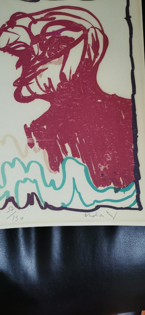 Alechinsky litho uit 1985, Enlèvement ou Envoi