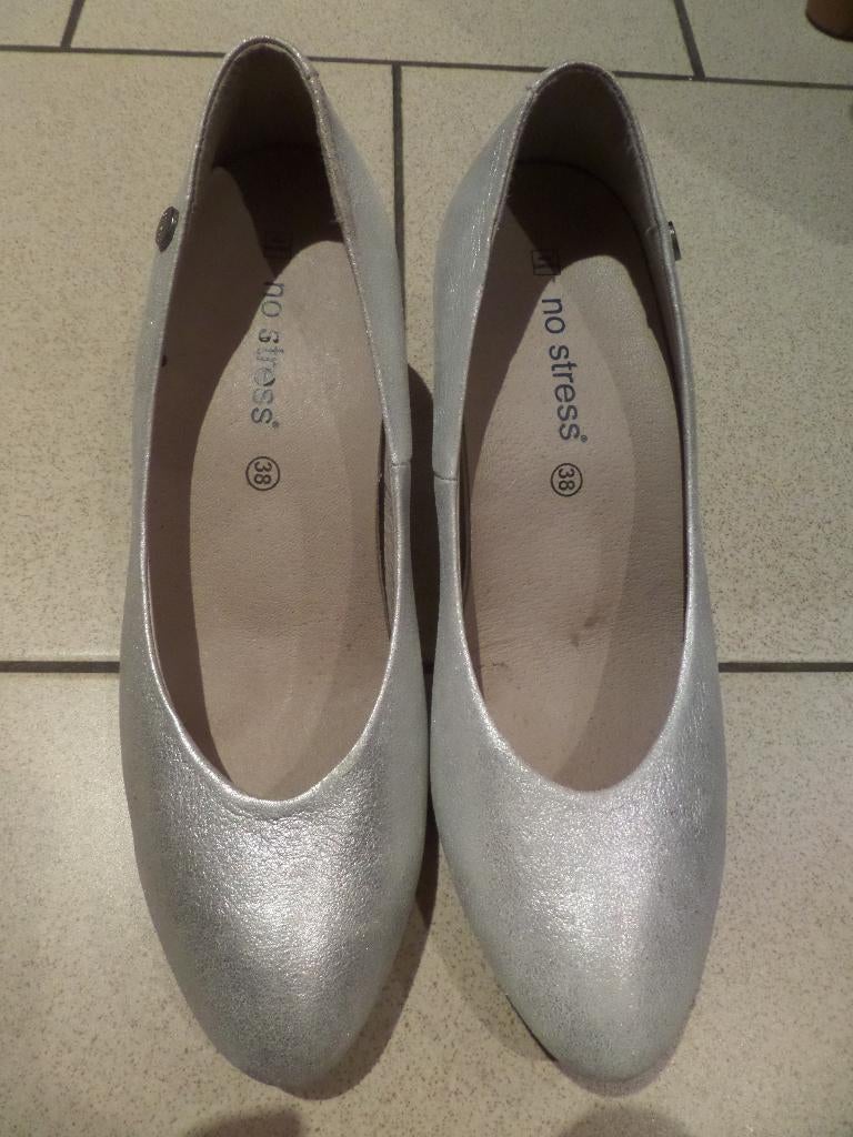 No Stress / gris clair/ pointure 38, Gris, Chaussures à haut talons, Comme neuf, Enlèvement