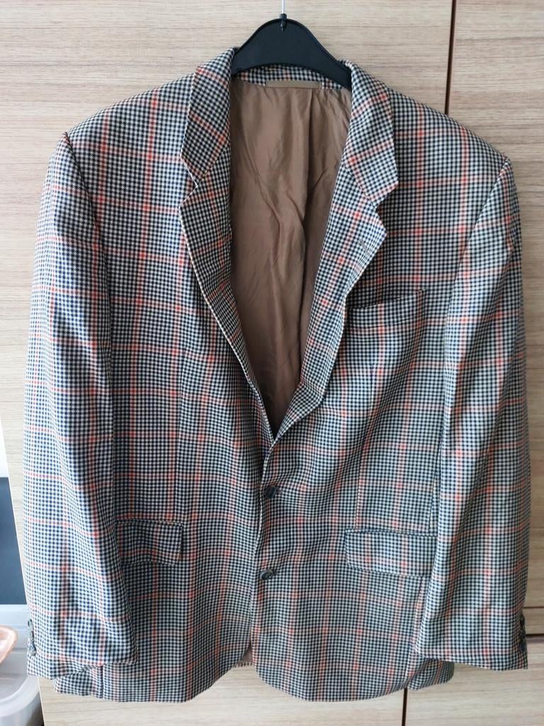 Costume à carreaux, gilet, blazer, veste de costume, taille, Enlèvement ou Envoi, Brun, C, Taille 52/54 (L)