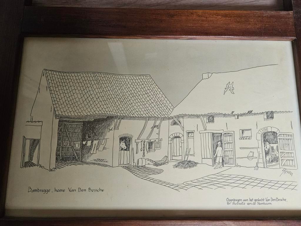 Tekening Hoeve Van Den Bossche Bambrugge, Antiquités & Art, Enlèvement