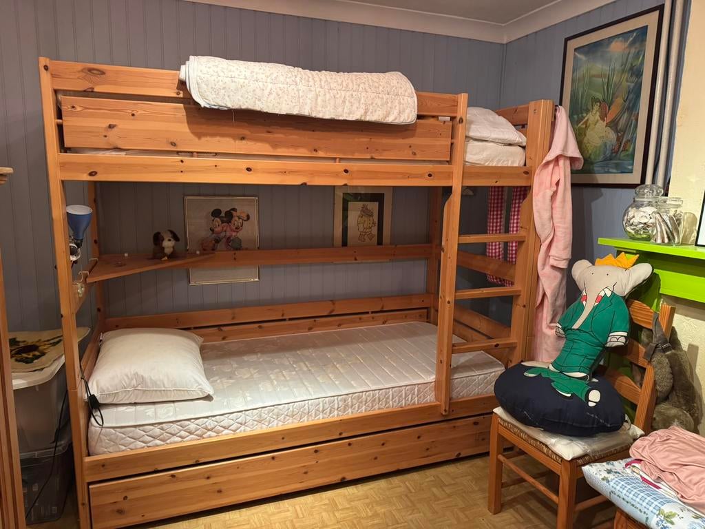 Stapelbed hout met opberglade, Ophalen, Zo goed als nieuw, Stapelbed