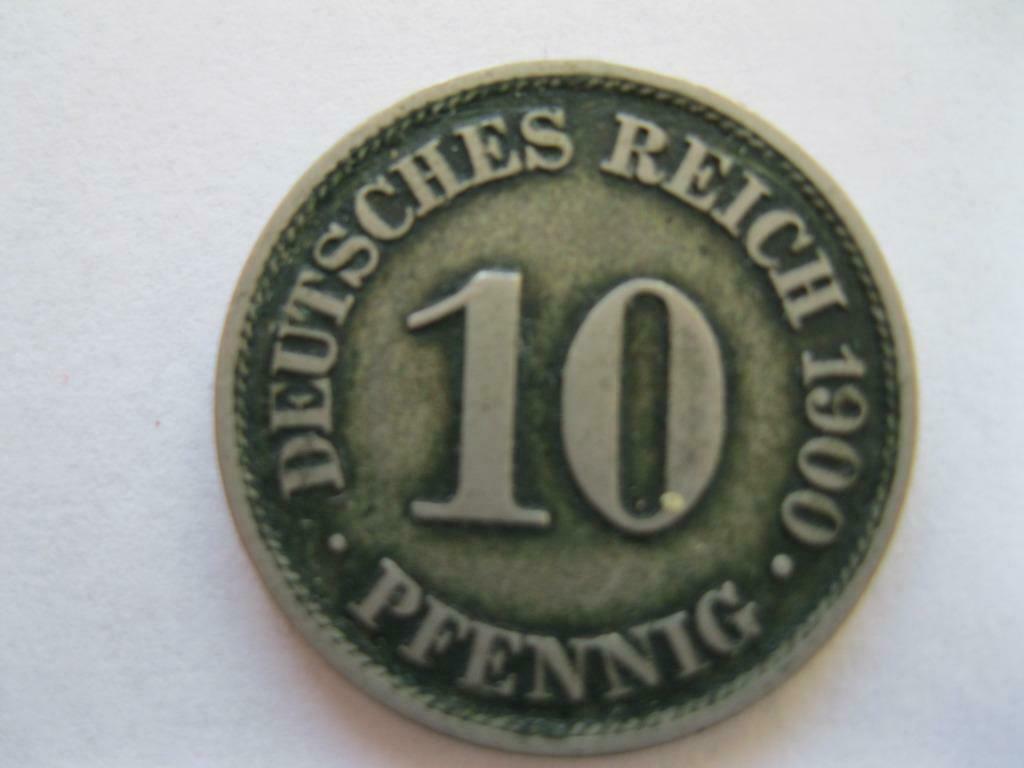 Deutsches Reich 10 Pfennig 1900 Une belle pièce de collectio, Enlèvement ou Envoi, Allemagne, Monnaie en vrac